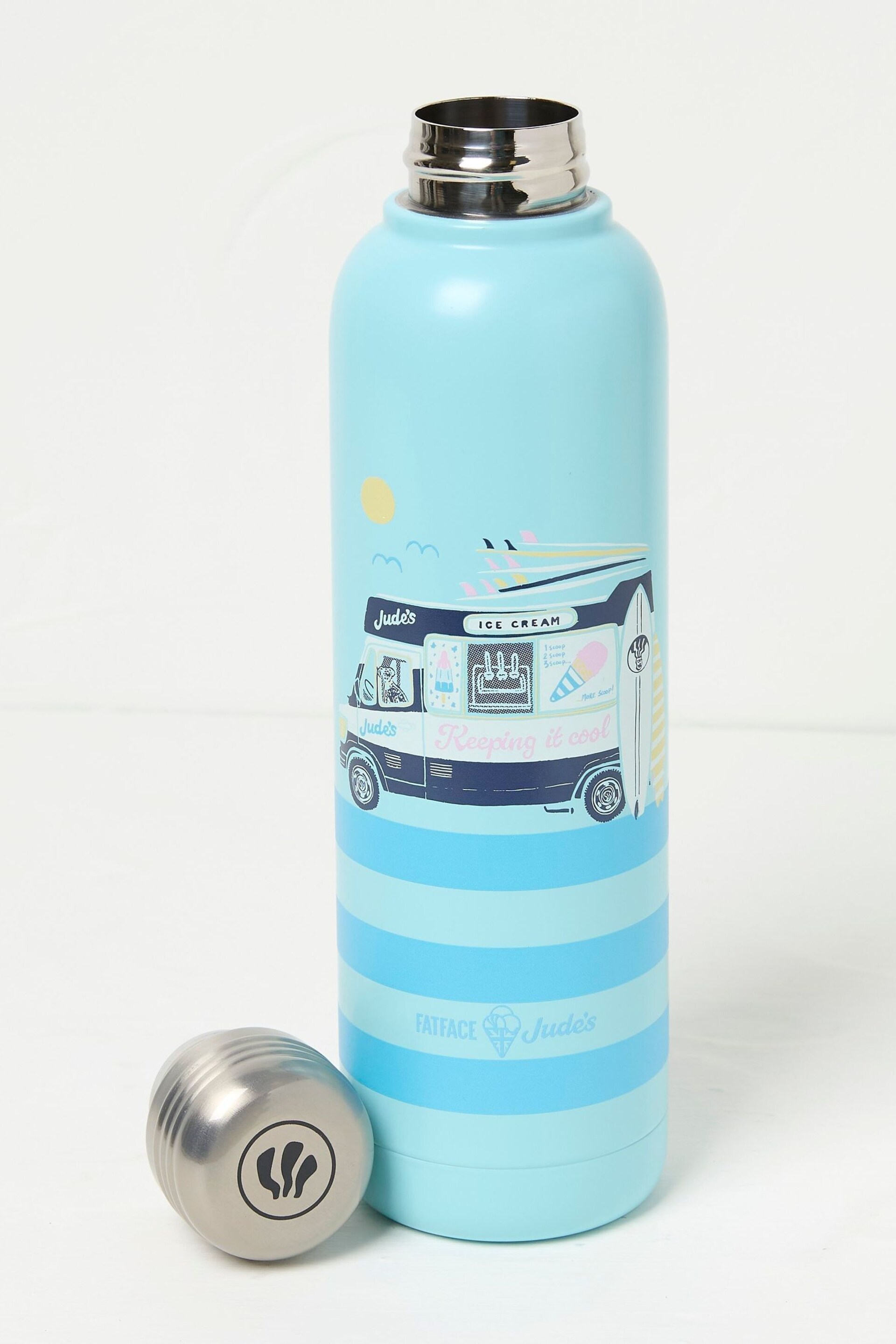 FatFace Blue Judes Surf And Scoops Water Bottle - Image 2 of 2