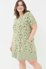 FatFace Green Simone Damask Floral Jersey Dress - Image 3 of 6