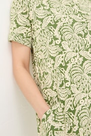 FatFace Green Simone Damask Floral Jersey Dress - Image 5 of 6