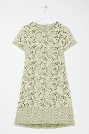FatFace Green Simone Damask Floral Jersey Dress - Image 6 of 6