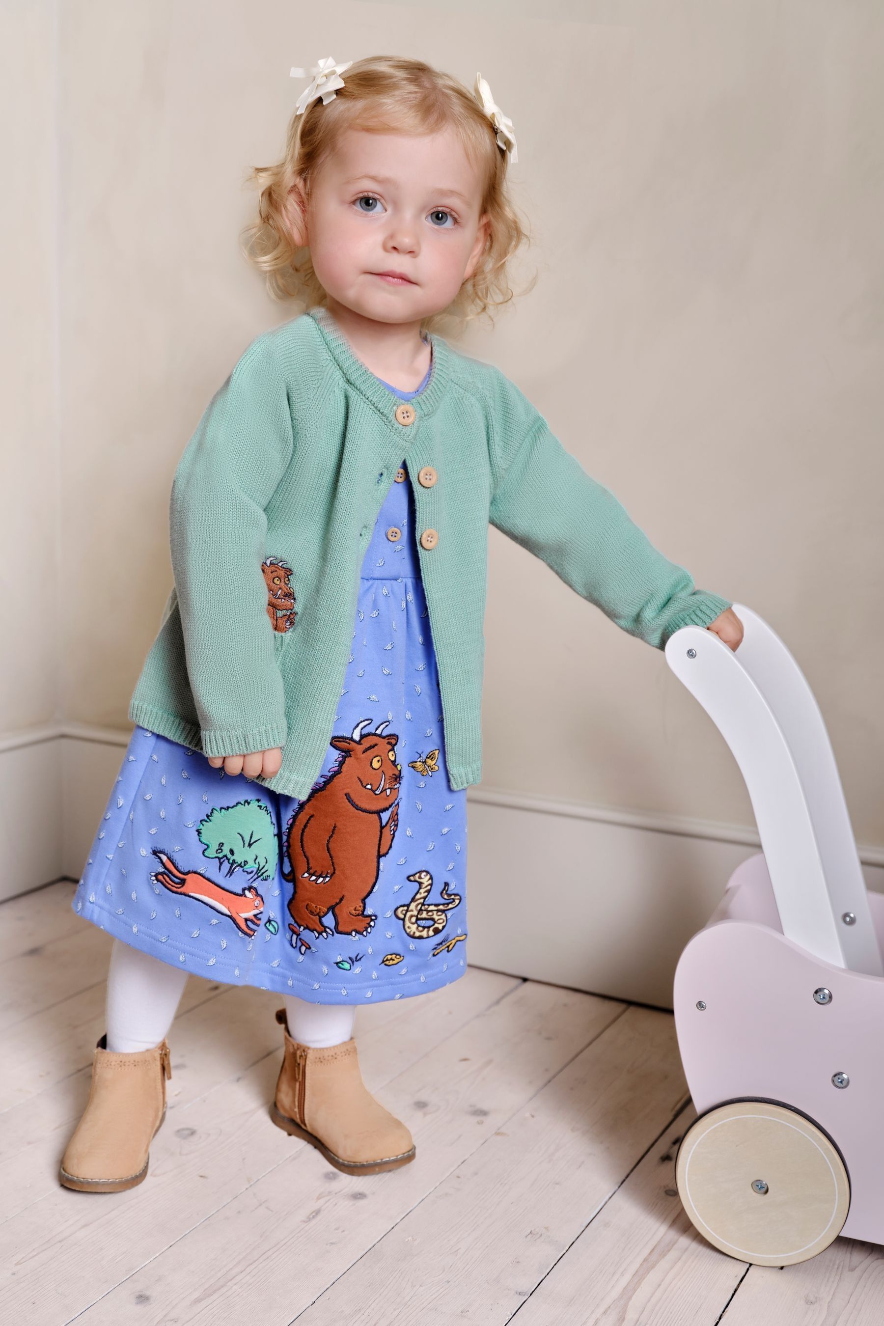 Baby JoJo Maman Bebe Green The Gruffalo Pocket Cardigan