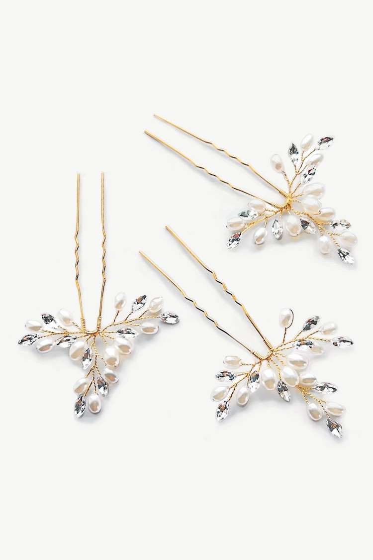 Ivory & Co Gold Comos Hairpins Set - Image 1 of 4