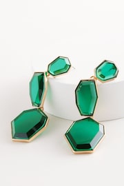 Green Chunky Statement Drop Earrings - Image 5 of 5