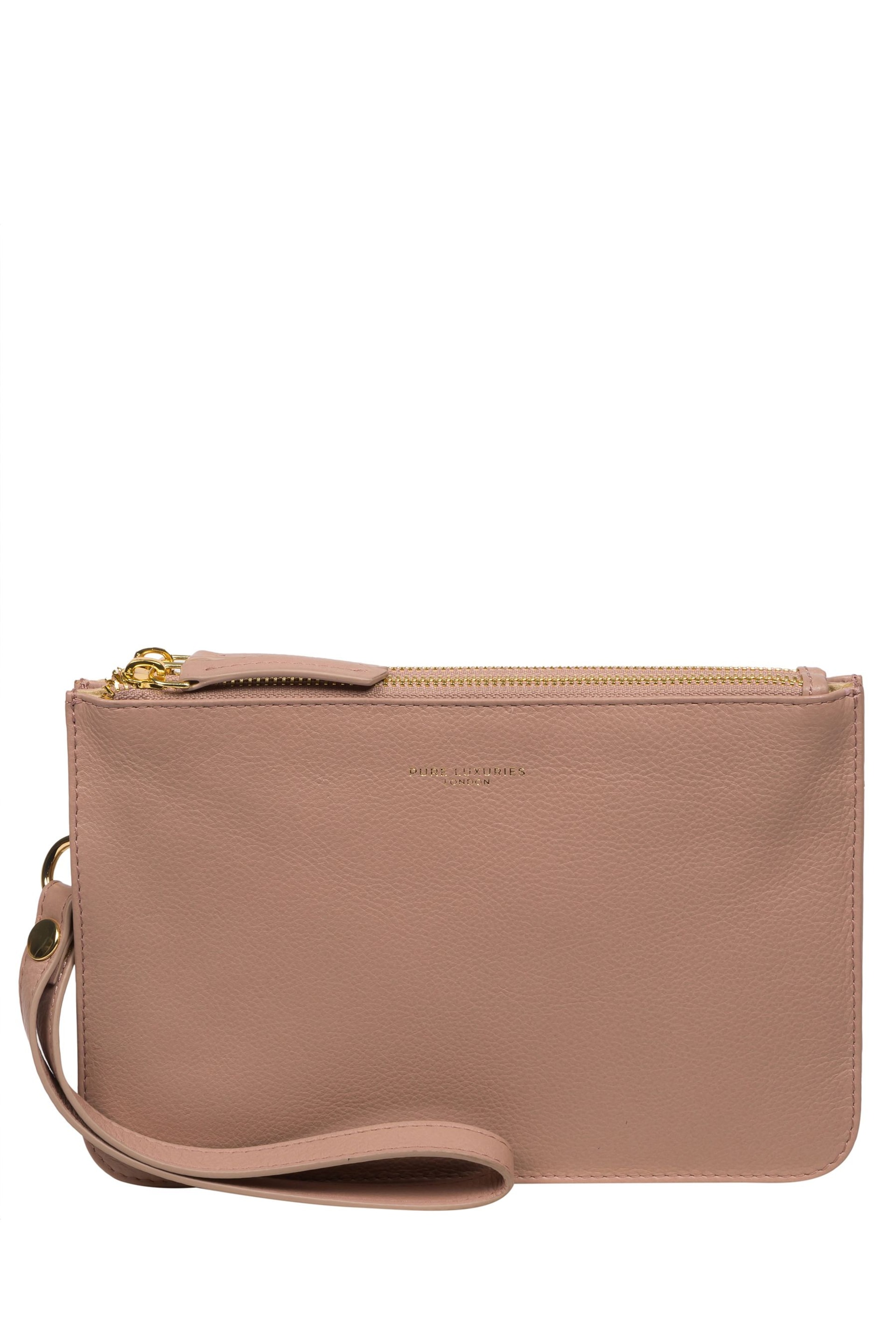 Pure Luxuries London Addison Nappa Leather Clutch Bag - Image 1 of 7