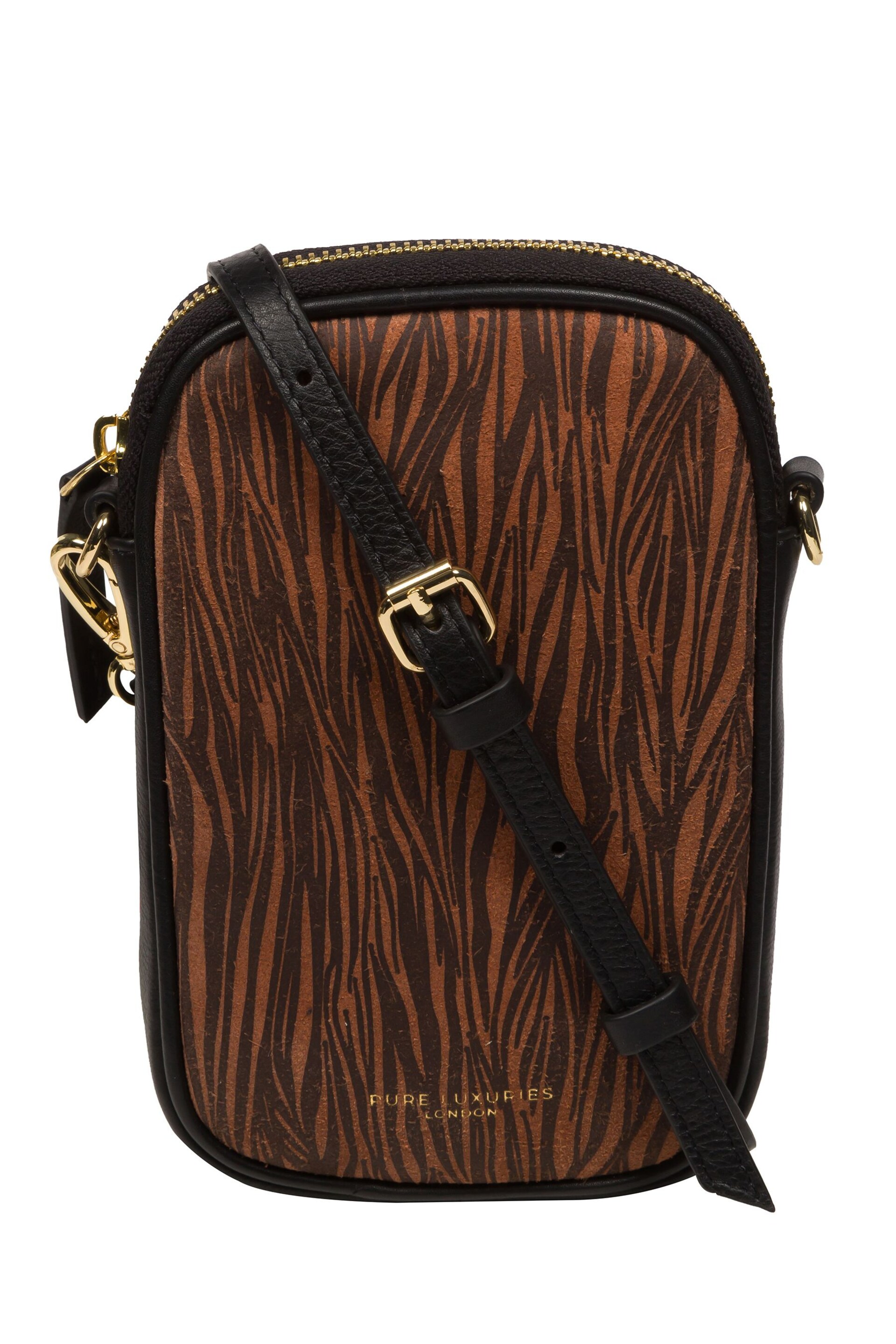 Pure Luxuries London Alaina Nappa Leather Cross-Body Phone Bag - Image 1 of 8