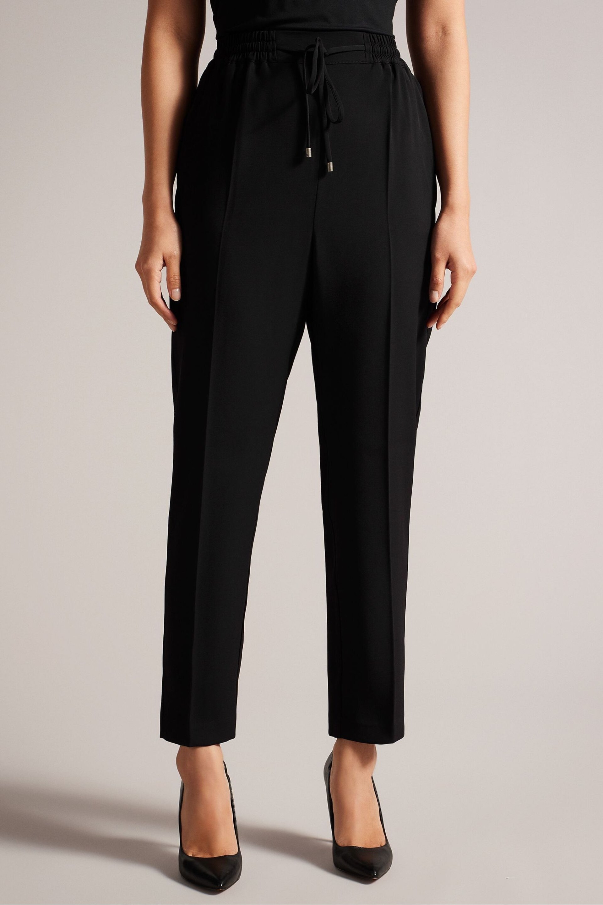 Ted Baker Black Slim Laurai Cut Ankle Length Joggers - Image 2 of 5