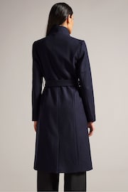 Ted Baker Blue Rose Midi Length Belted Wool Wrap Coat - Image 4 of 6