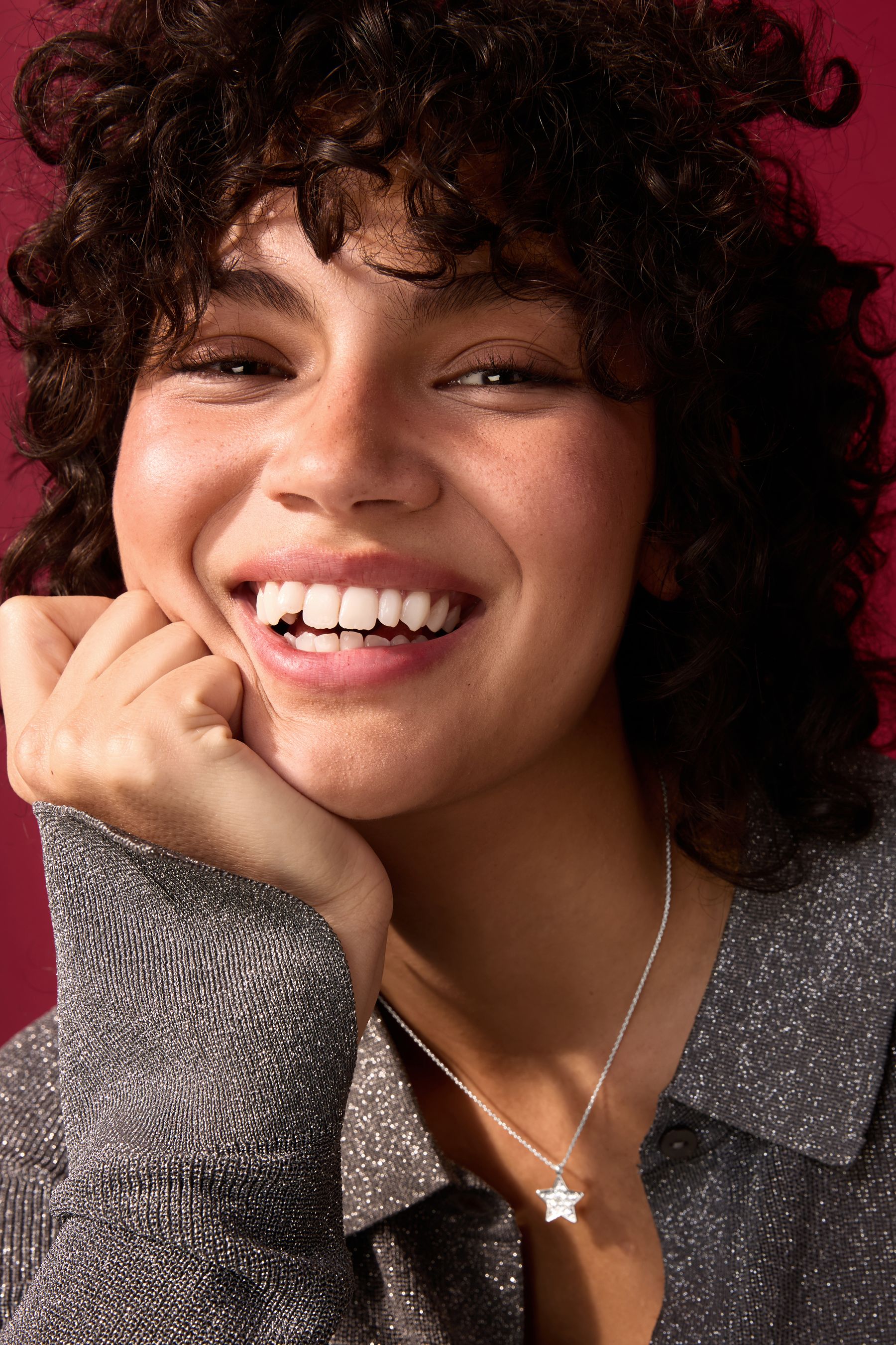 Buy Silver Tone Star Necklace Made With Recycled Brass and Zinc from Next Poland