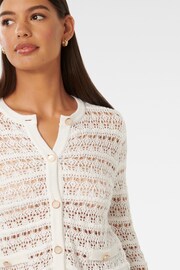 Forever New White Melanie Open Stitch Cardigan - Image 2 of 5