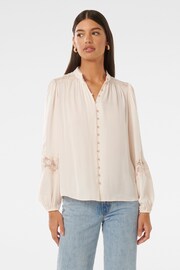 Forever New Cream Annalise Lace Sleeves Blouse - Image 1 of 5