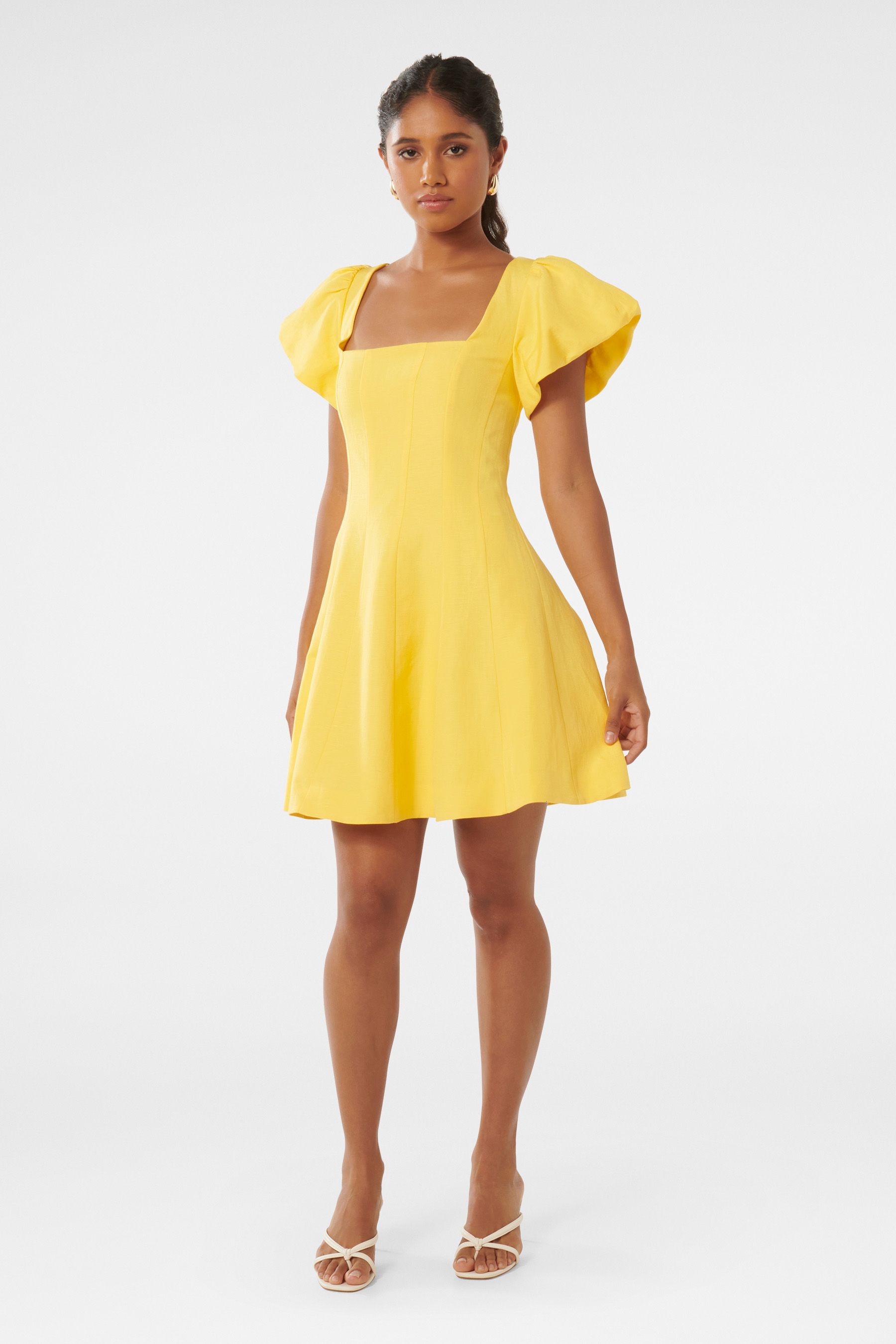 Square neck short dress outlet