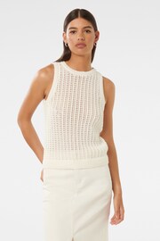 Forever New White Bailee Crochet Look Racer Top - Image 2 of 5