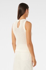 Forever New White Bailee Crochet Look Racer Top - Image 5 of 5