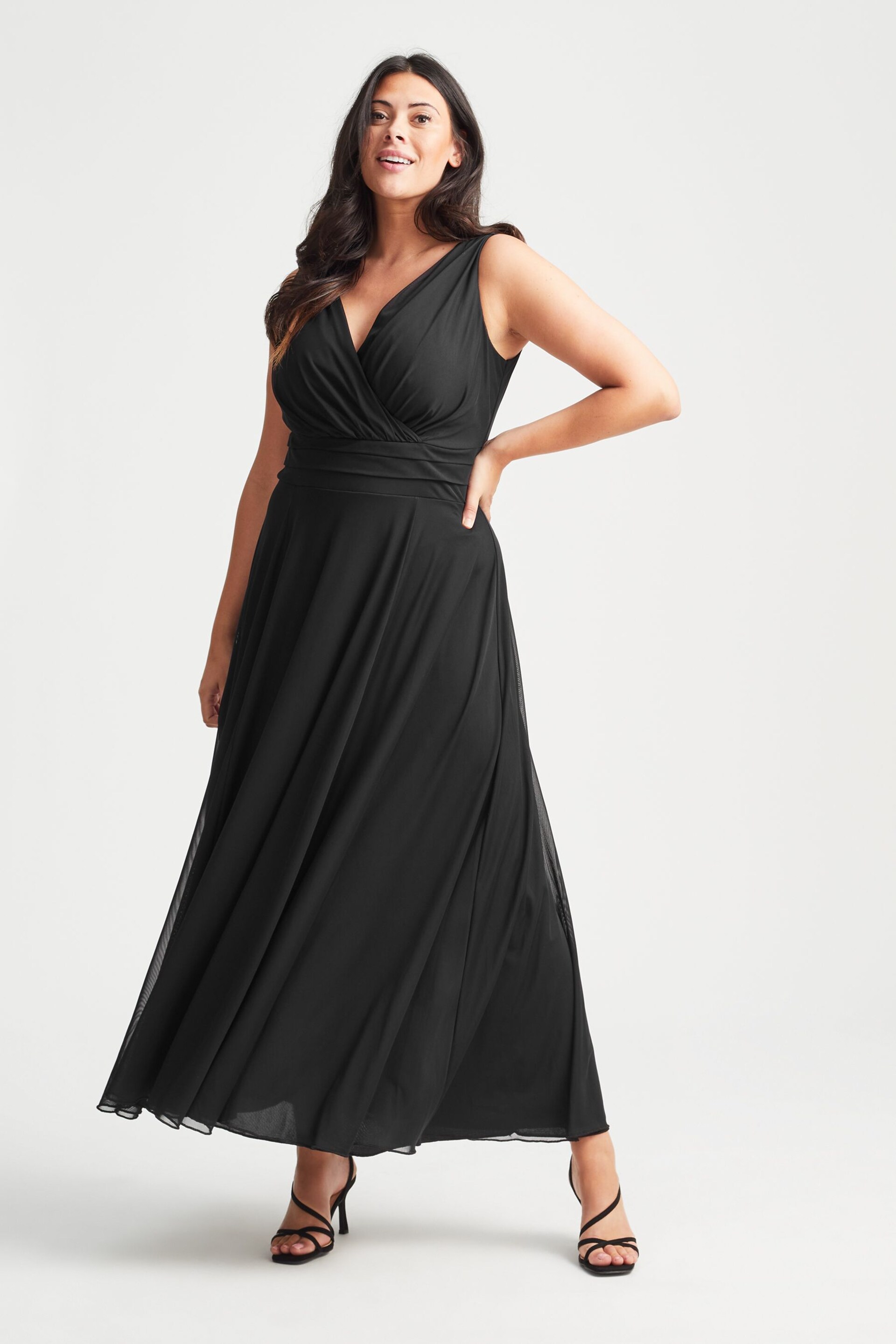 Scarlett & Jo Black Nancy Marilyn Mesh Maxi Dress - Image 1 of 4