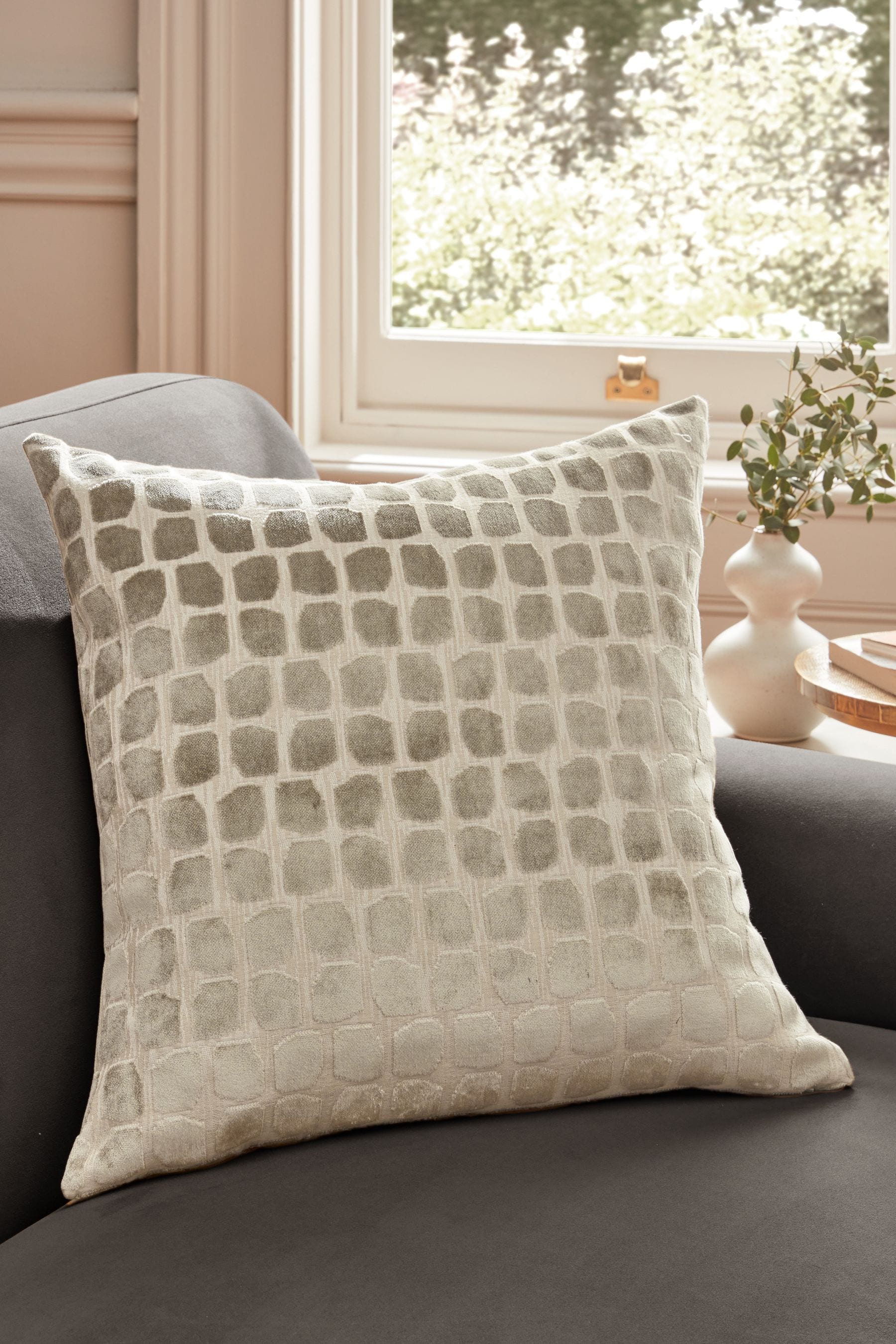 Buy Champagne Gold Velvet Spot Cushion from the Next UK online shop