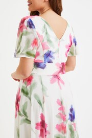 Scarlett & Jo Pink & Purple Floral Isabelle Angel Sleeve Maxi Dress - Image 4 of 4