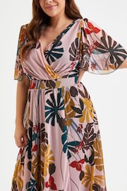 Scarlett & Jo Pink Multi Tropical Julie Hanky Hem Dress - Image 3 of 5