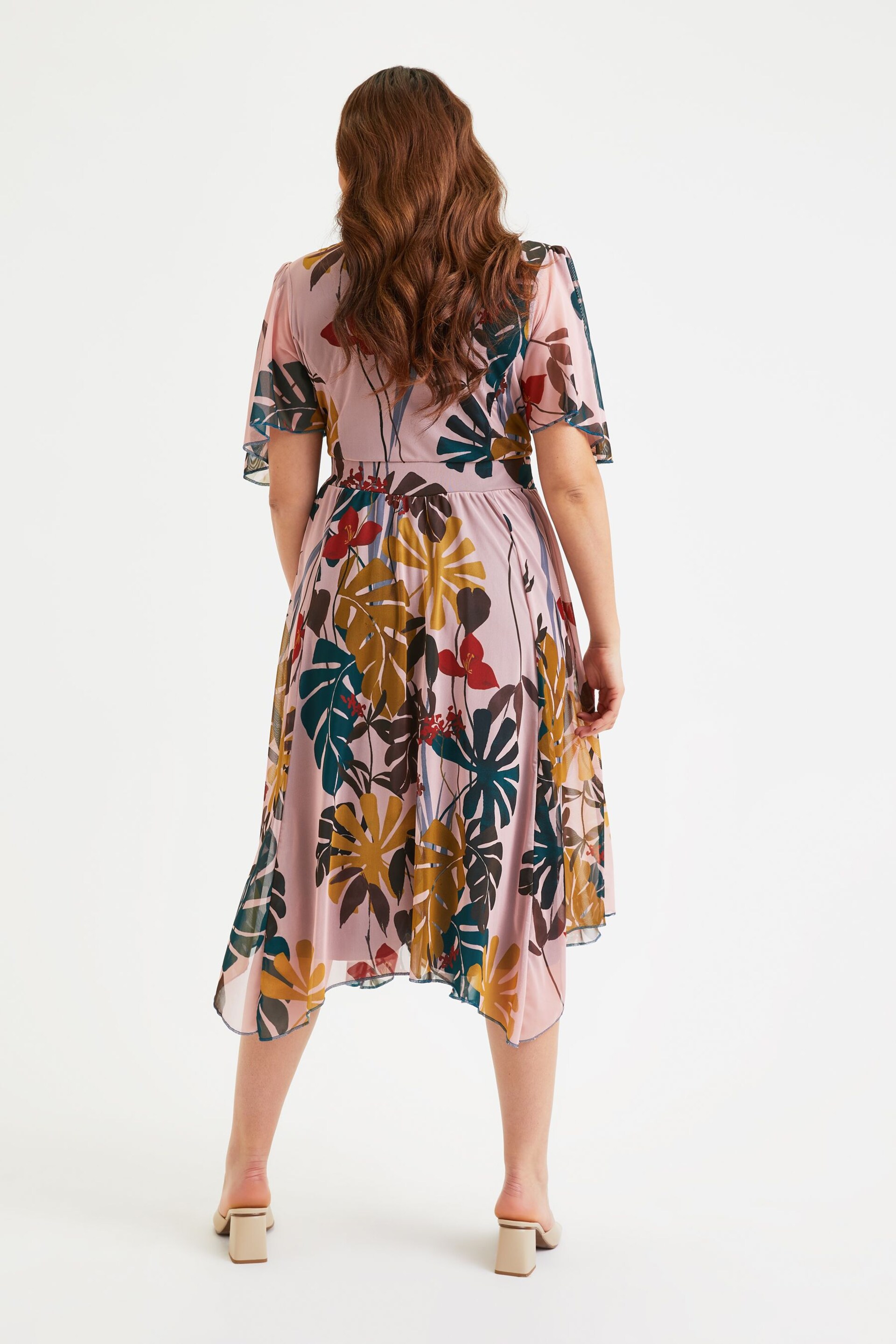 Scarlett & Jo Pink Multi Tropical Julie Hanky Hem Dress - Image 5 of 5