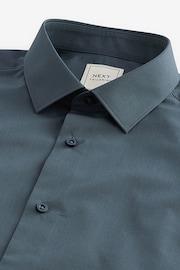 Petrol Blue Slim Fit Easy Care Single Cuff Shirt - Image 7 of 8