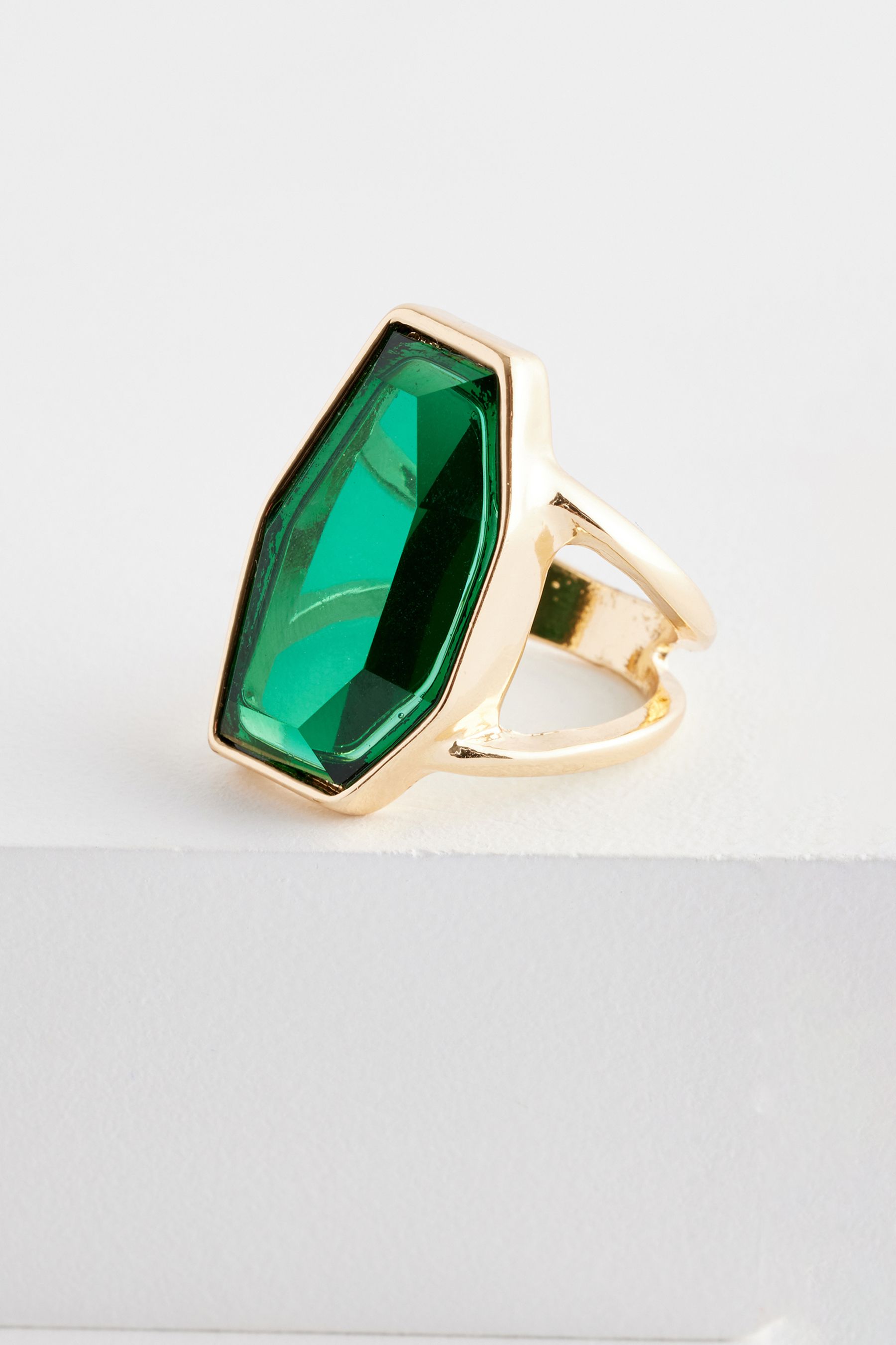 Buy Green Chunky Statement Ring Made With Recycled Zinc from Next Luxembourg