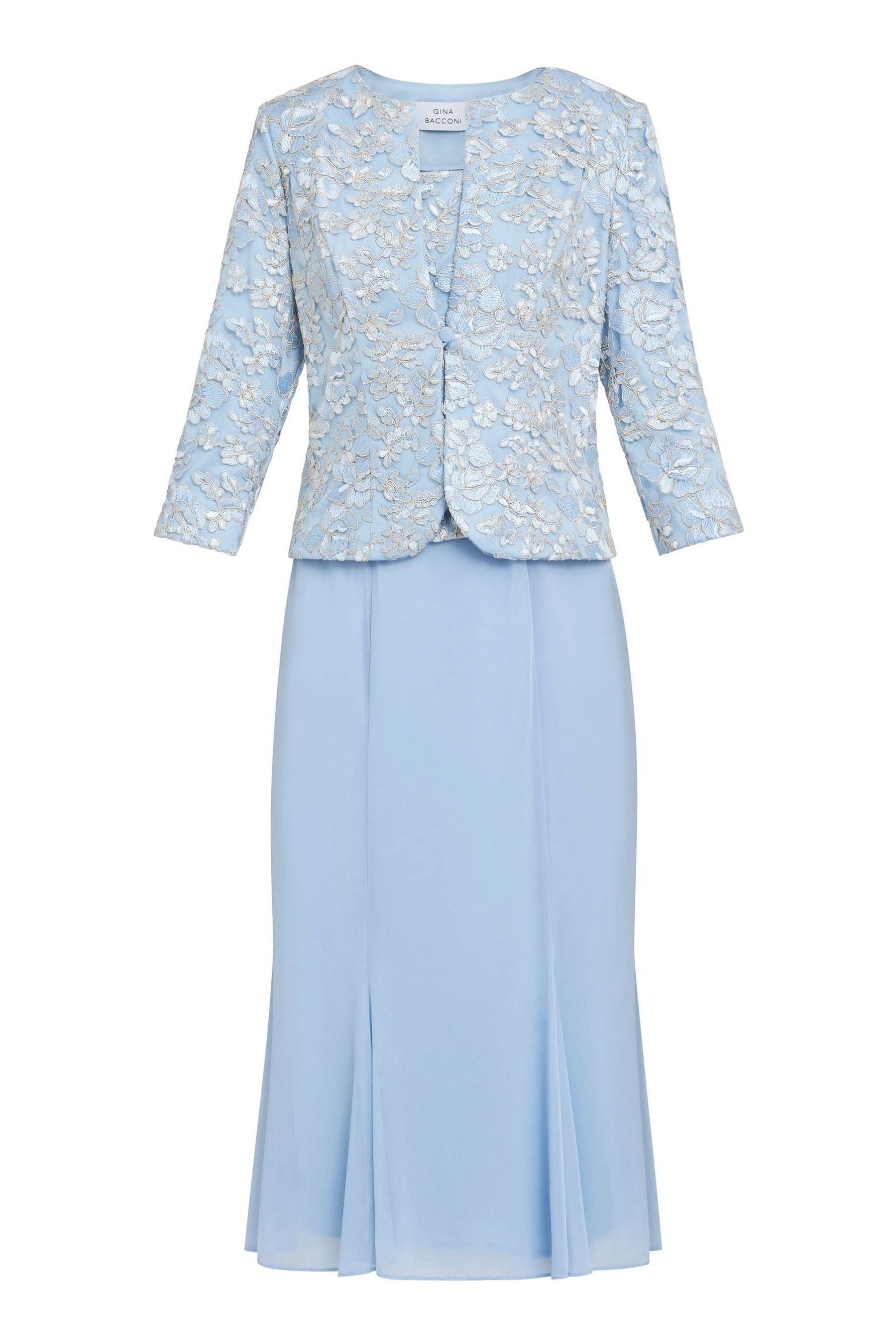 Buy Gina Bacconi Blue Joyce Midi Dress With Embroidered Lace from Next Canada