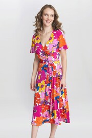 Gina Bacconi Pink Ellie Fit And Flare Dress - Image 1 of 5