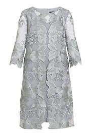 Gina Bacconi Grey Leila Petite Lace Mock Jacket Dress - Image 4 of 4