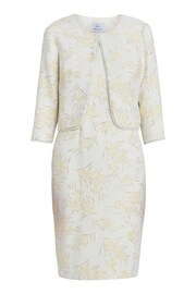 Gina Bacconi Yellow Lindsay Dress And Jacket With Pearl Trim - Image 6 of 6