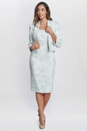 Gina Bacconi Blue Eva Floral Jacquard Dress - Image 3 of 6