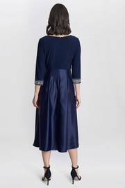 Gina Bacconi Blue Doris Petite Midi High Low Dress With Tie Belt - Image 2 of 5