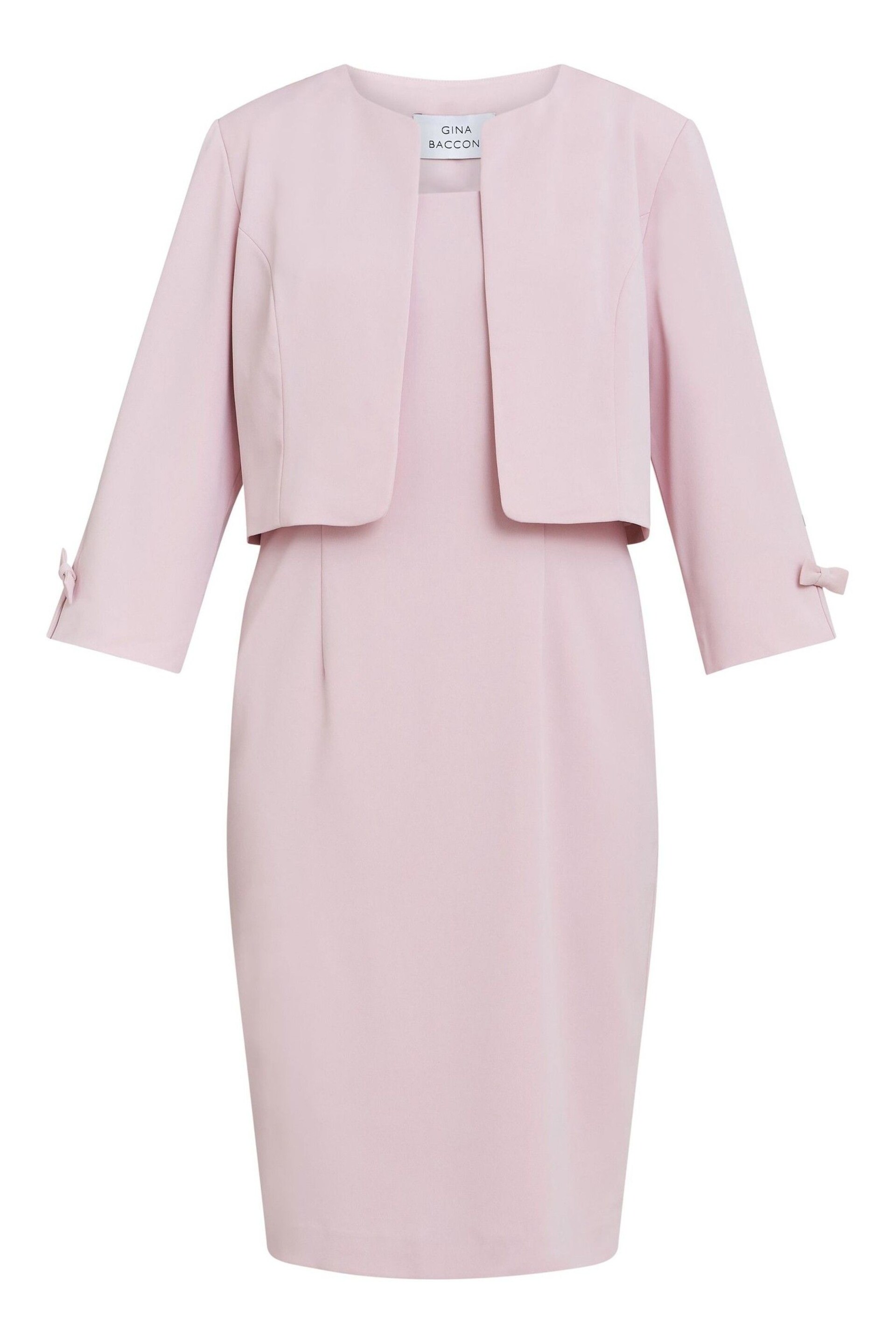 Gina Bacconi Pink Corinne Crepe Dress And Jacket - Image 4 of 6