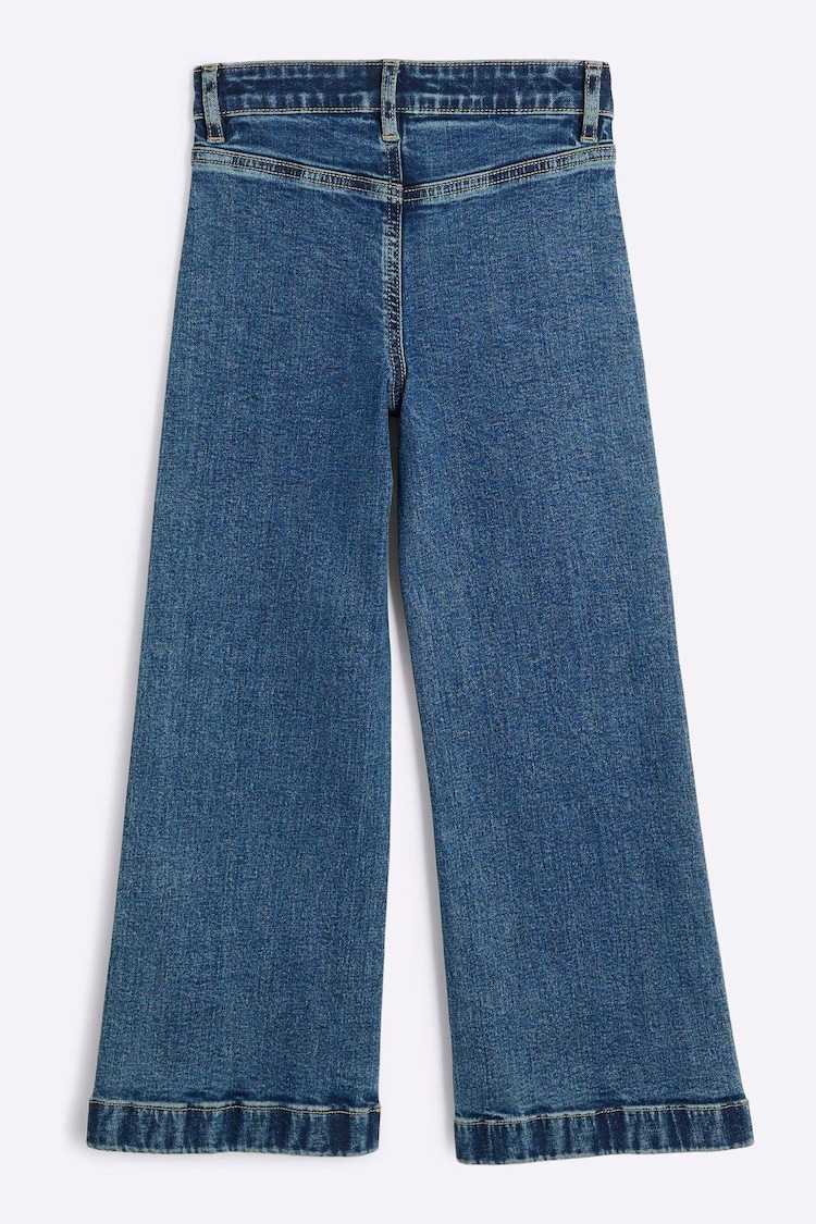 River Island Blue Girls Seam Front Pocket Flare Jeans - Image 2 of 4