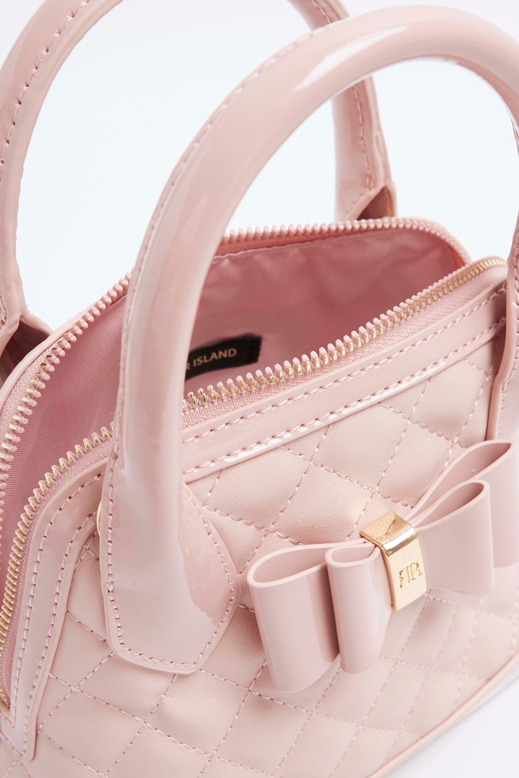 River Island Pink Girls Quilted Bow Bag - Image 4 of 4