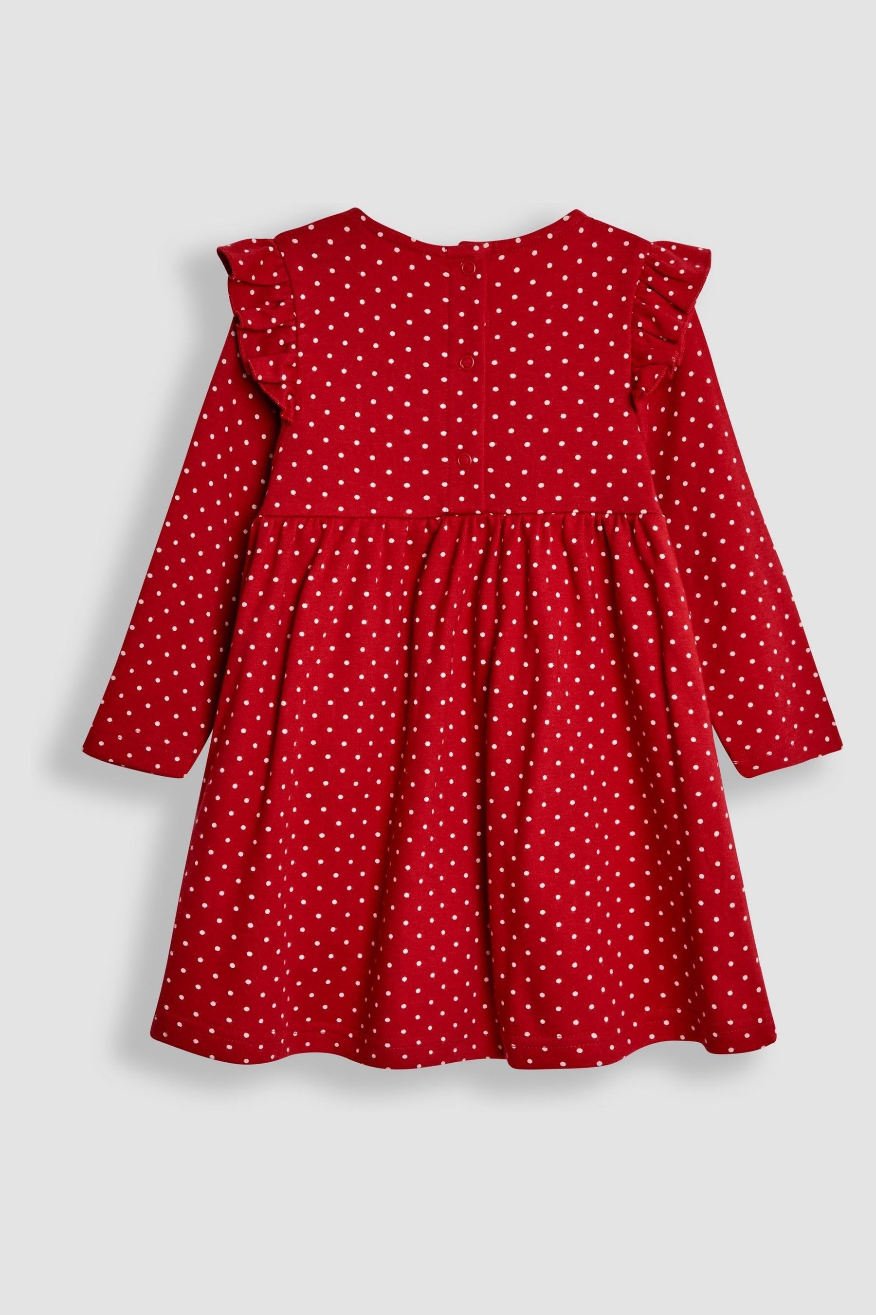 Buy JoJo Maman Bebe Red Reindeer Applique Frill Dress from Next Luxembourg