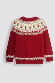 JoJo Maman Bébé Red Reindeer Fair Isle Cardigan - Image 2 of 3