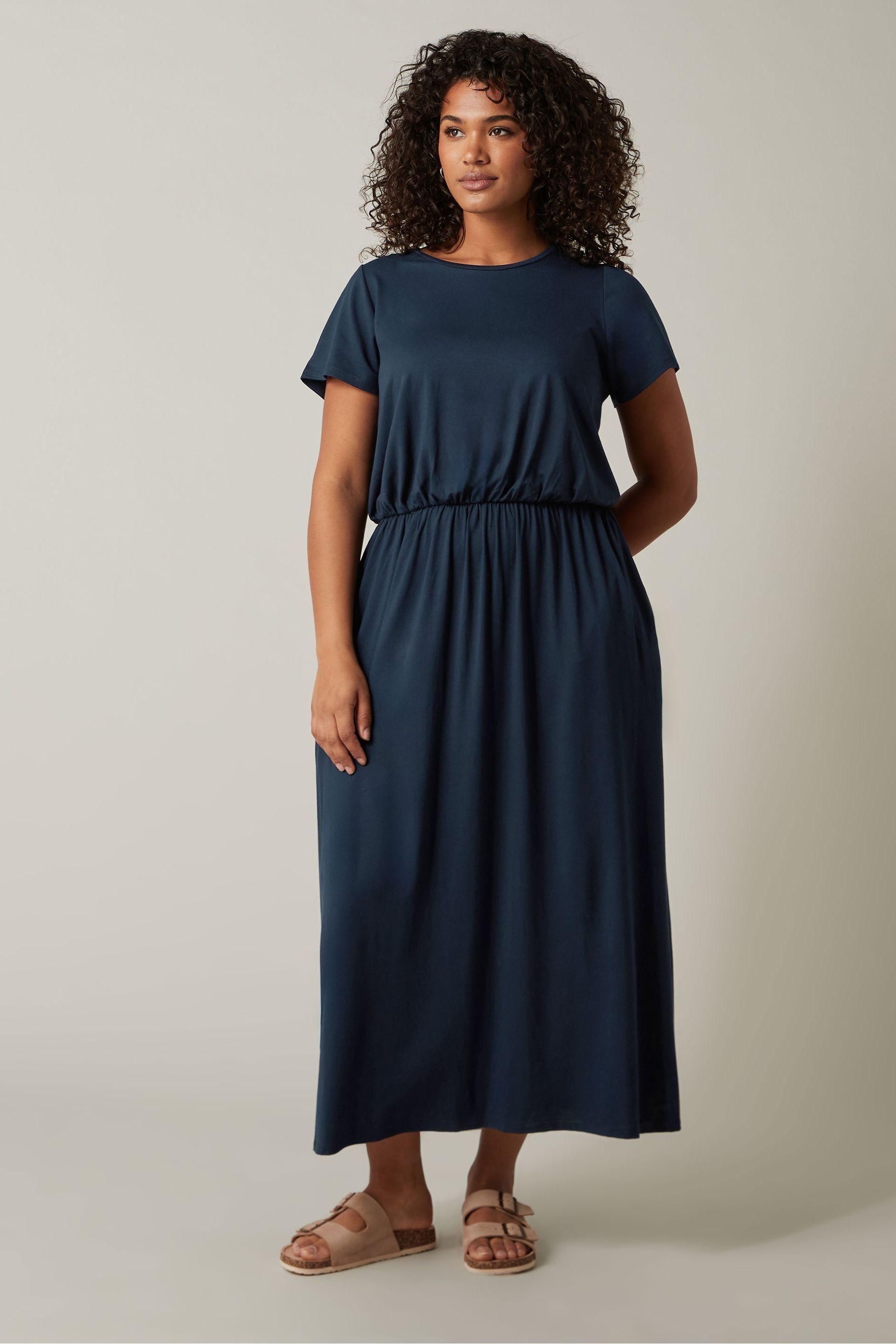 Evans Blue Jersey Pocket Dress