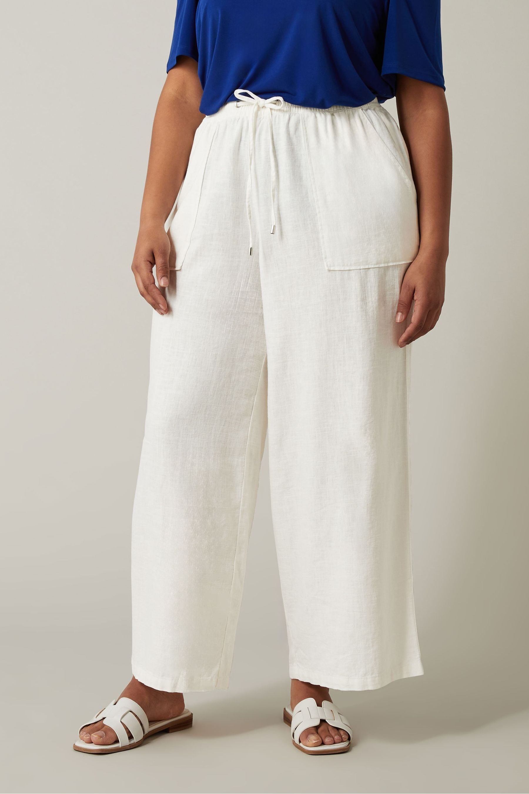 Evans cropped linen trousers shop