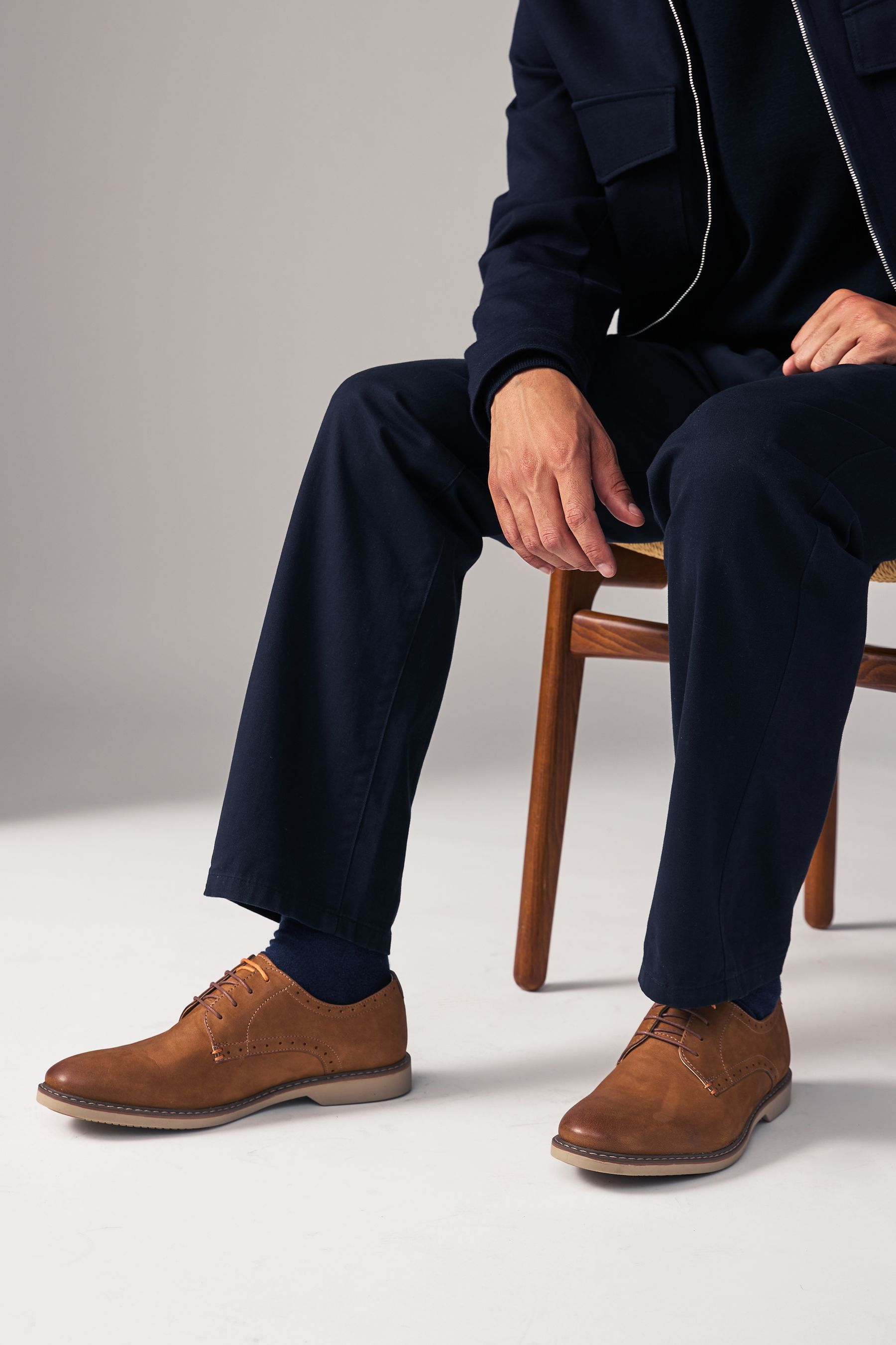 Buy Tan Brown Smart Casual Derby Shoes from the Next UK online shop