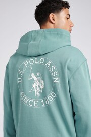 U.S. Polo Assn. Mens Blue Classic Fit Circle Print Hoodie - Image 4 of 4