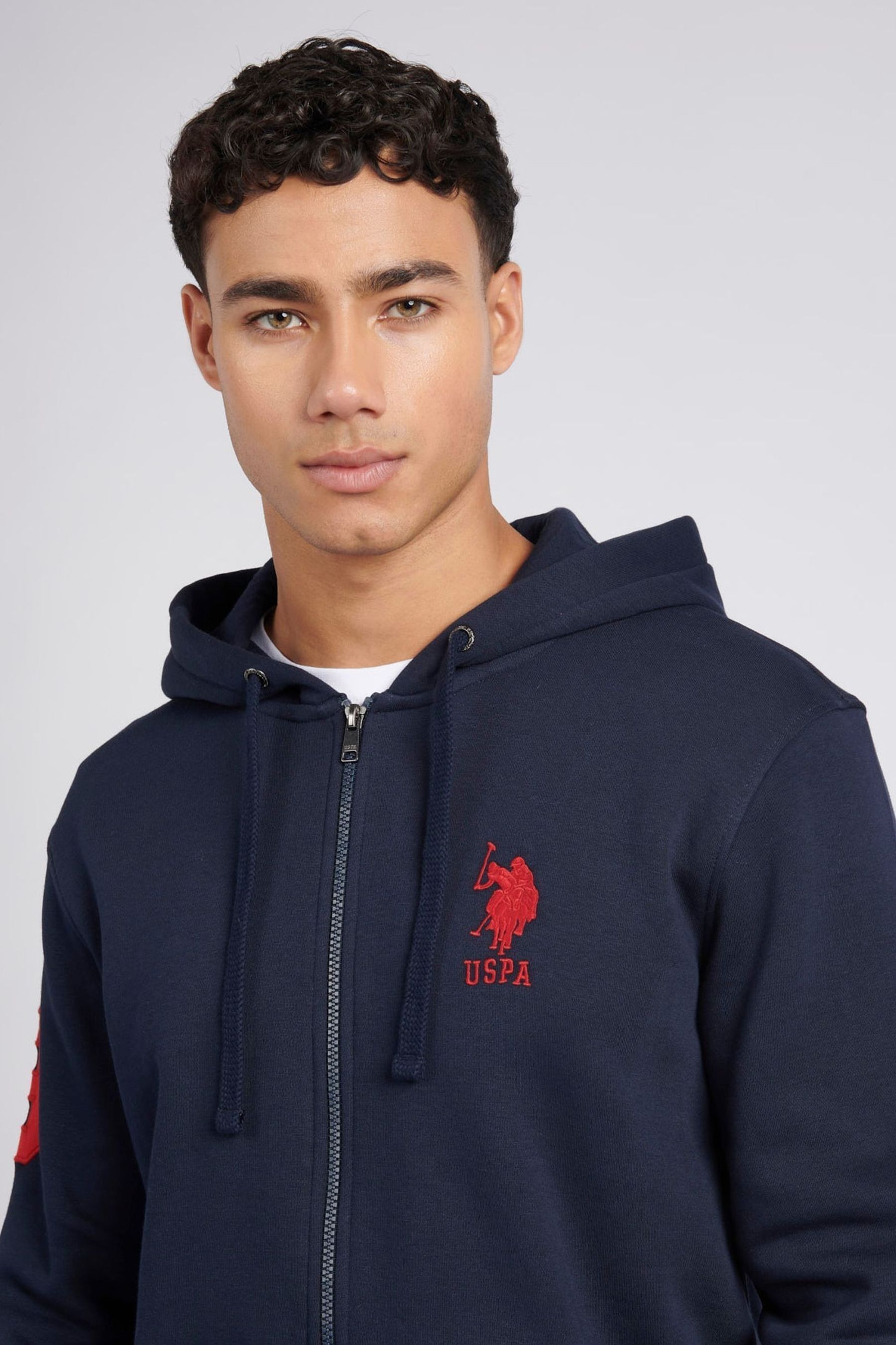 Blue polo zip up hoodie new arrivals