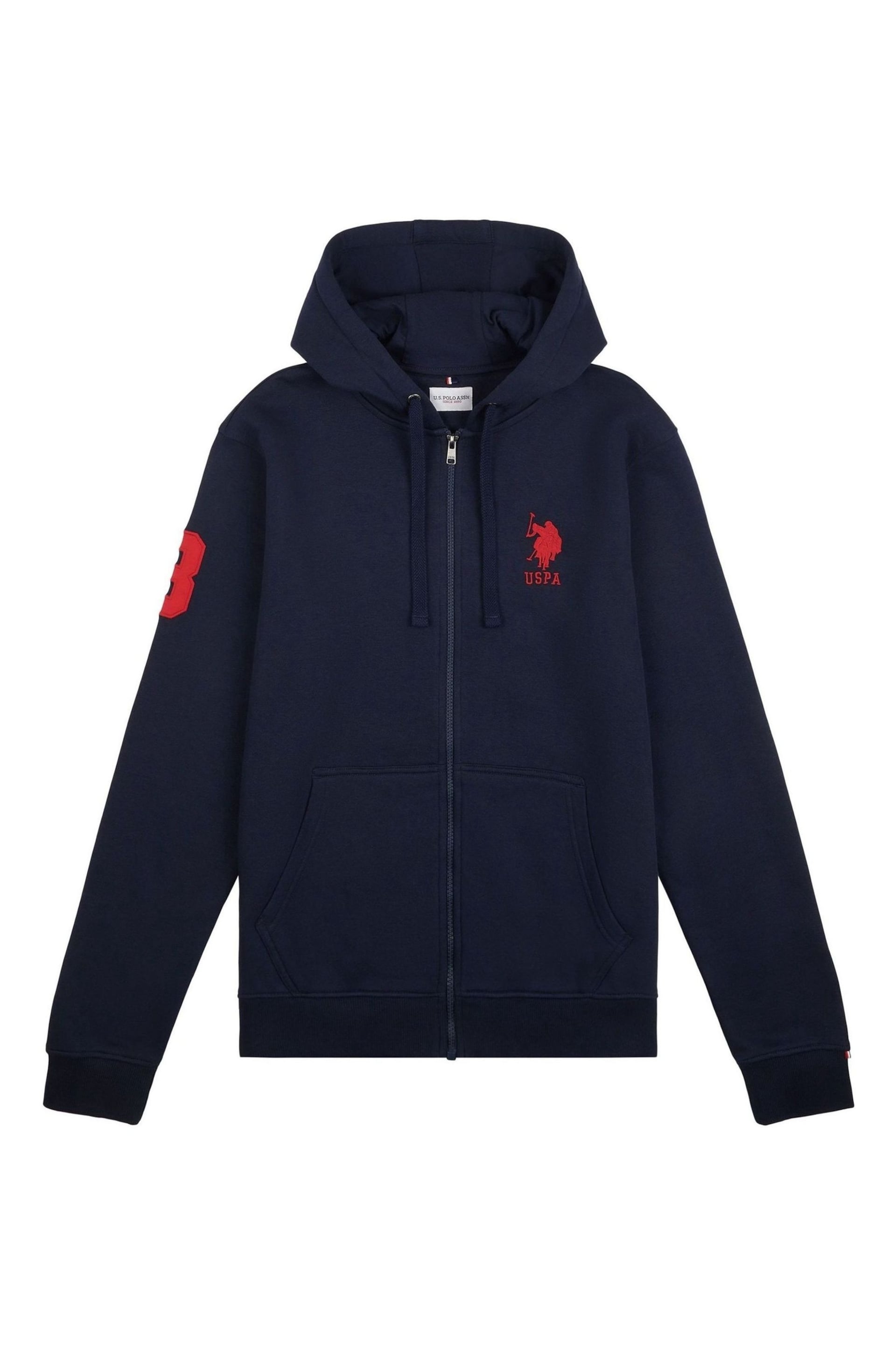 U.S. Polo Assn. Mens Classic Fit Player 3 Zip Hoodie - Image 6 of 9