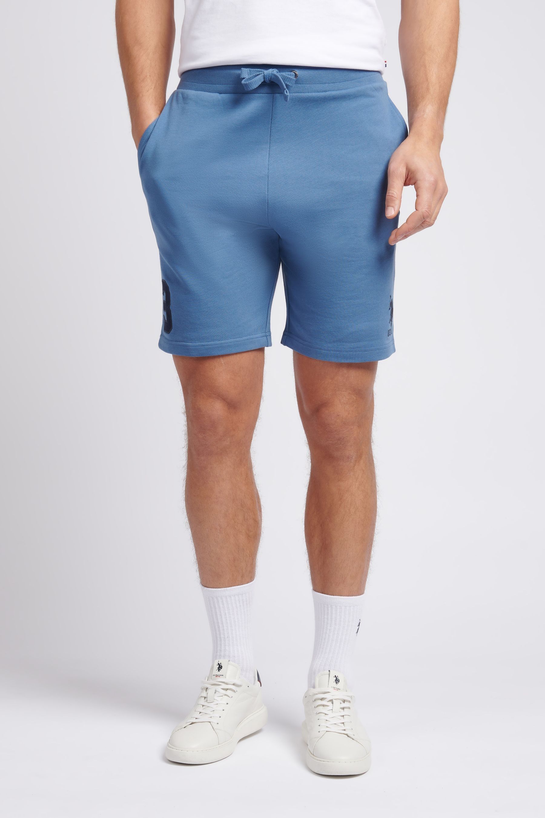 Buy U.S. Polo Assn. Blue Mens Classic Fit 100 Cotton Player 3 Sweat Shorts from the Next UK online shop