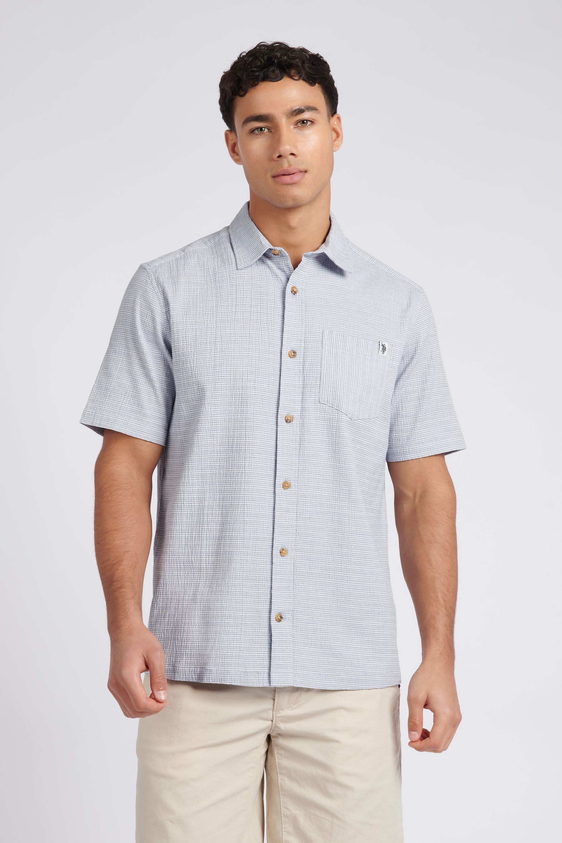 Mens seersucker short sleeve shirts hot sale