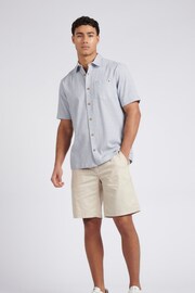 U.S. Polo Assn. Mens Blue Seersucker Stripe Short Sleeve Shirt - Image 3 of 9