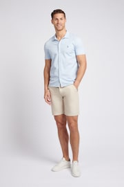 U.S. Polo Assn. Mens Regular Fit Blue Texture Short Sleeve Shirt - Image 3 of 7