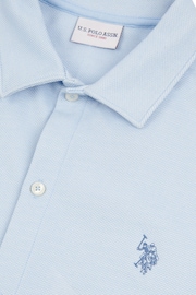 U.S. Polo Assn. Mens Regular Fit Blue Texture Short Sleeve Shirt - Image 7 of 7