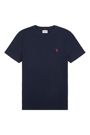 U.S. Polo Assn. Mens Blue Classic Fit Check Texture 100% Cotton T-Shirt - Image 5 of 8