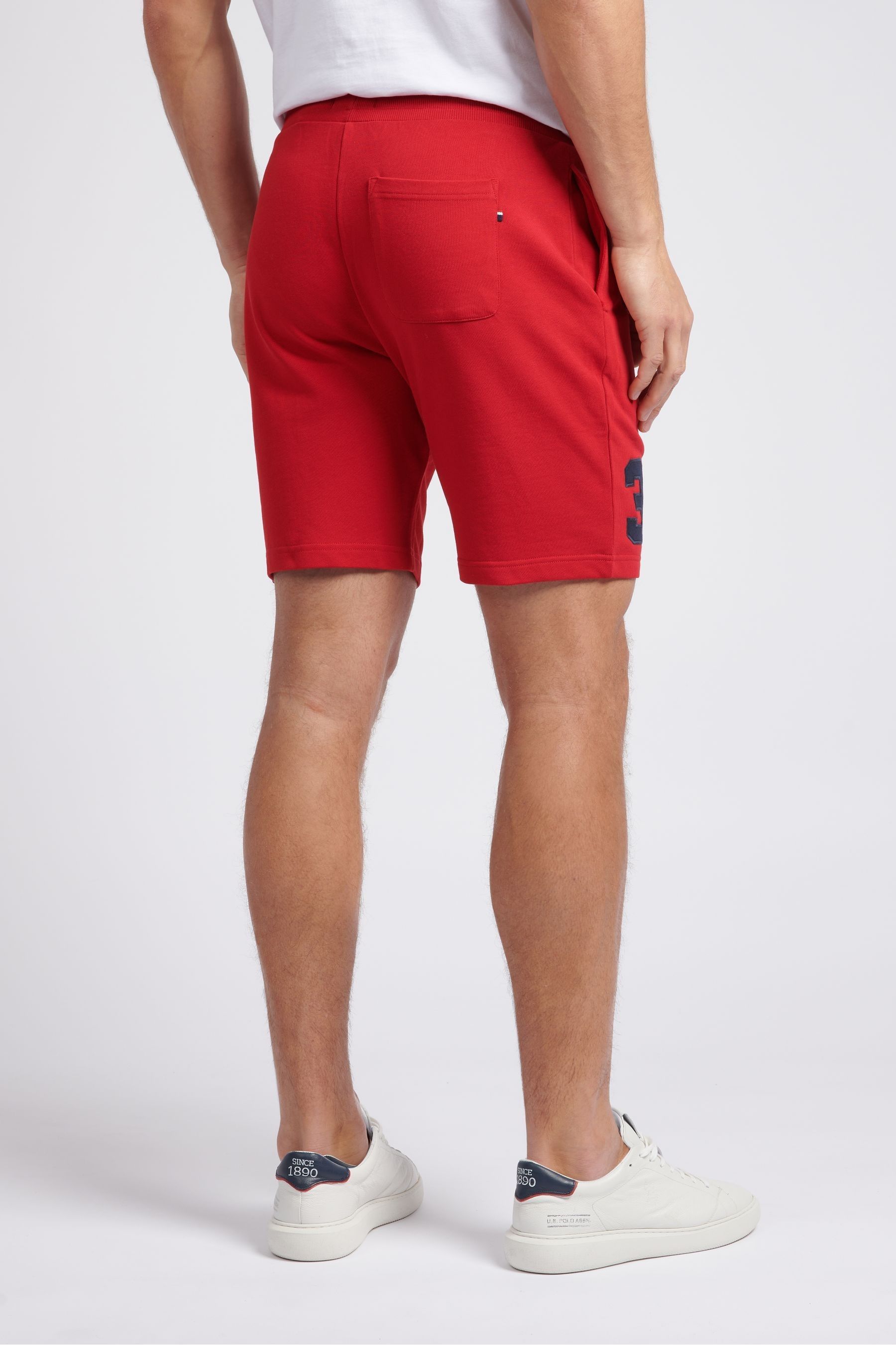 Red polo sweat shorts hotsell