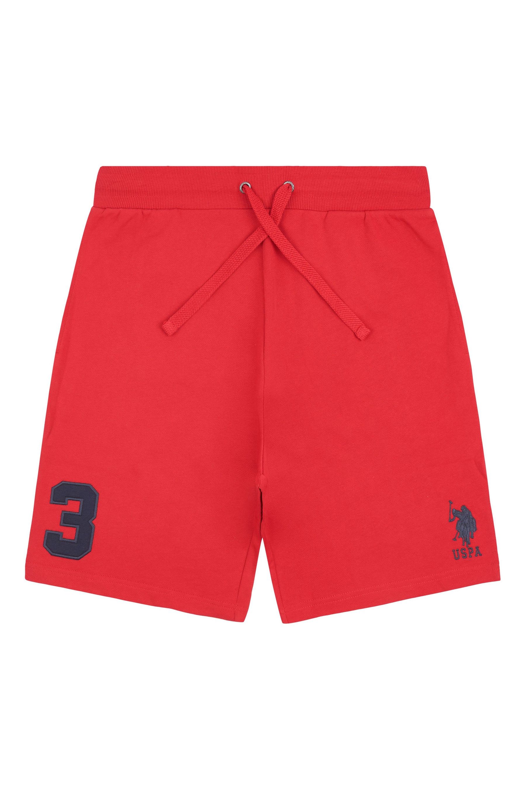 U.S. Polo Assn. Red Mens Classic Fit Player 3 Sweat Shorts