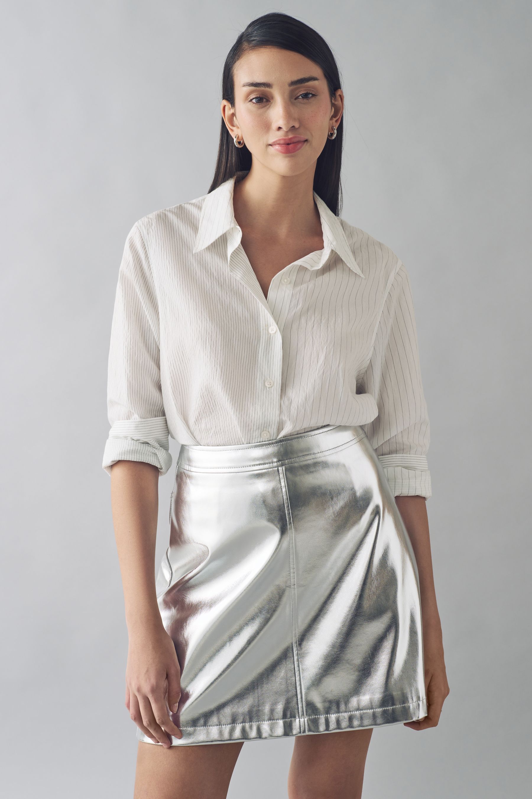 Buy Urban Code Metallic A Line PU Mini Skirt from the Next UK online shop
